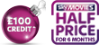 £100 bill credit and 6 months half price Sky Movies