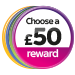 Choose a £50 reward, plus add 12 months free Sky Broadband Unlimited